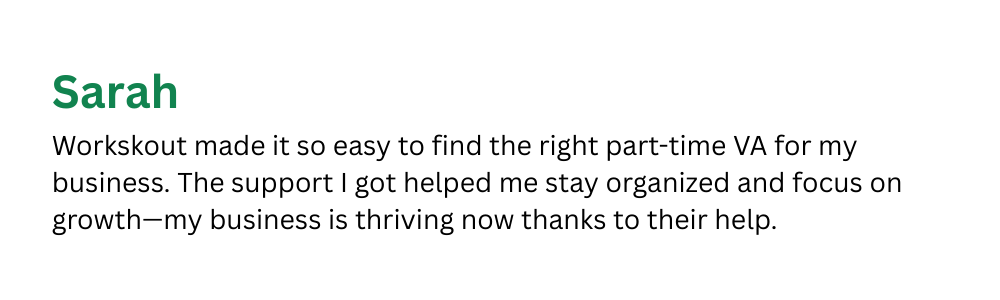 Workskout Hire Filipino VA Client Testimonial 2